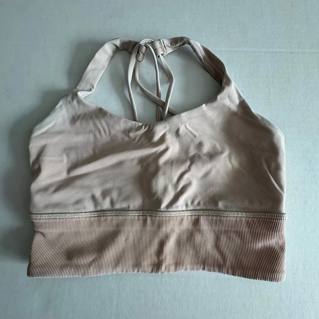 Women's Lululemon Free to be long line Sports Bra Size 4 light pink - Image 1