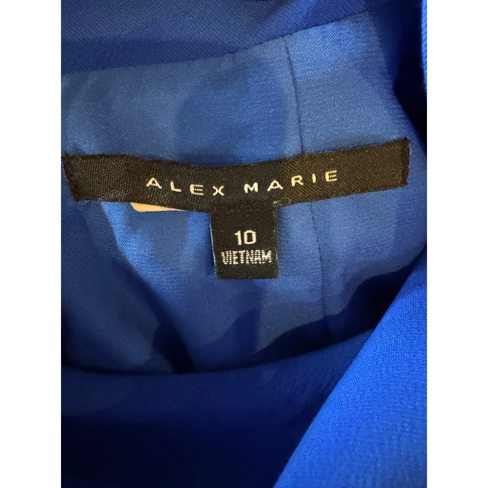 Alex Marie Dress Women 10 Blue Sleeveless‎ Cowl Neck Sheath Career Preppy Corp - Image 8