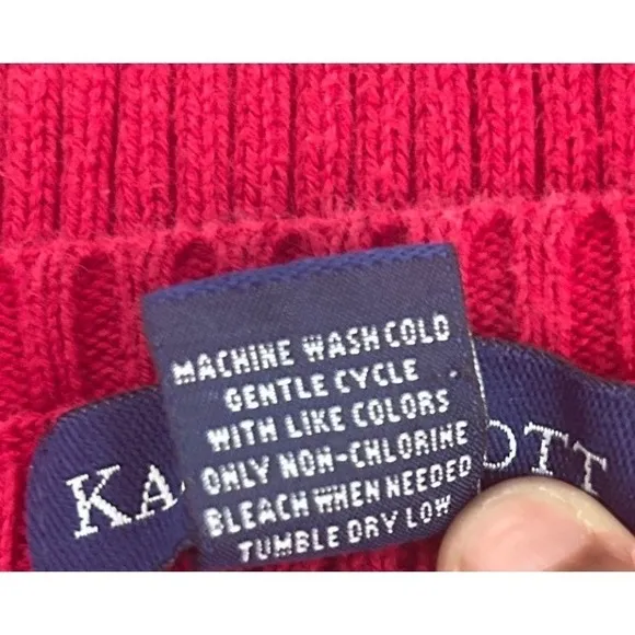 Karen Scott Women Medium Red Knit Sweater Academia Casual Eclectic Grandpa‎ - Image 6