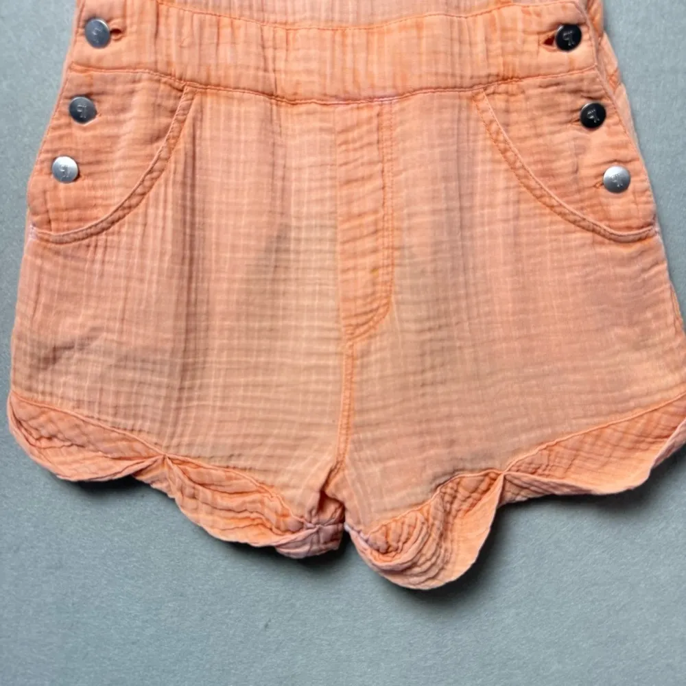 Anthropologie Pilcro Women’s Gauze Micro Overalls Peach Summer Beach US 2 New - Image 3