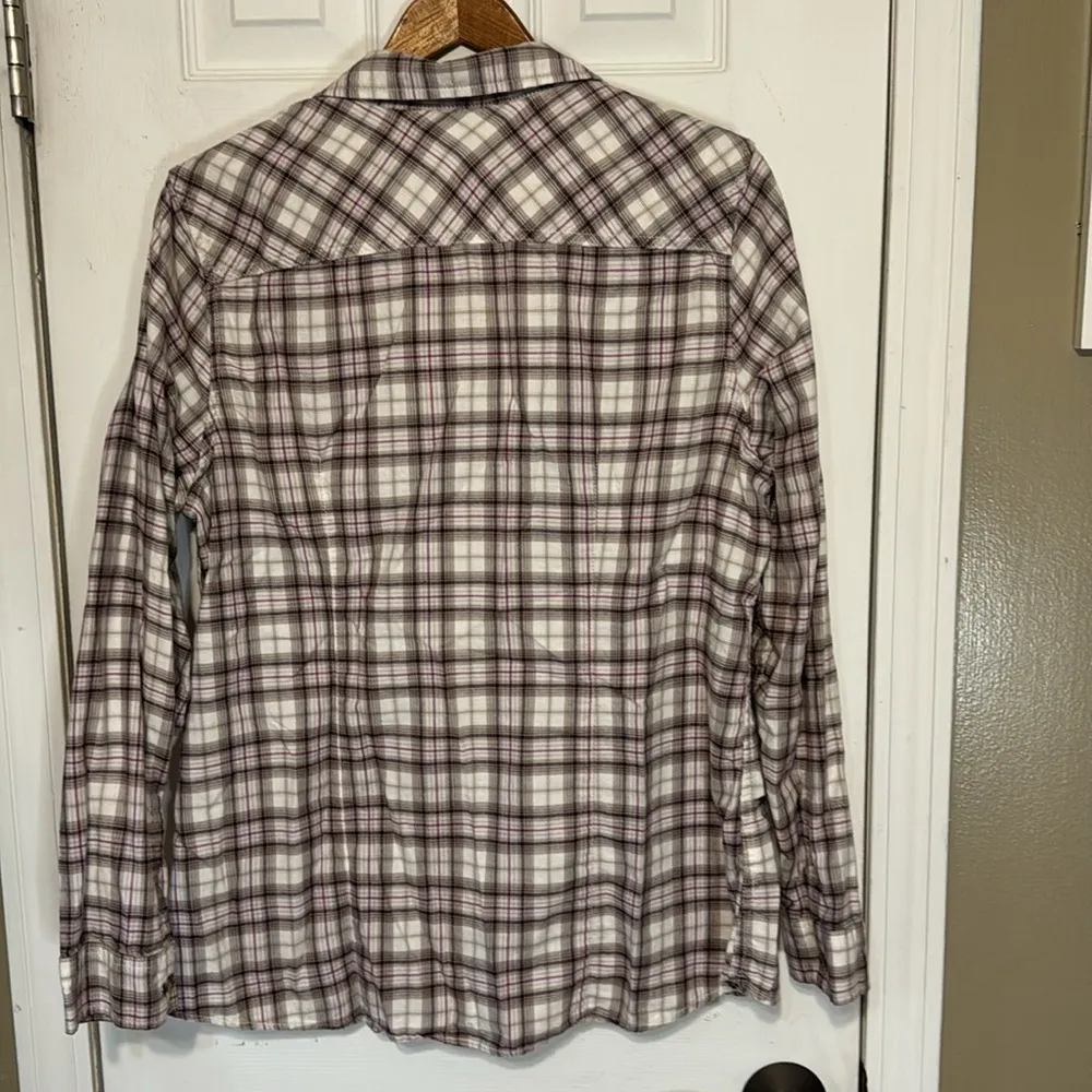 Eddie Bauer Classic Fit Flannel Plaid Button Down Shirt Size Large - Image 5