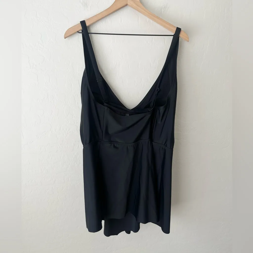 Torrid Tankini Wire free Flounce Ruffle swim top black 6X - Image 6