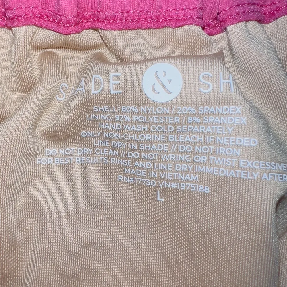 NWT Shade & Shore Pink Ultra High Leg Ultra Cheeky Bikini Bottoms size large - Image 3