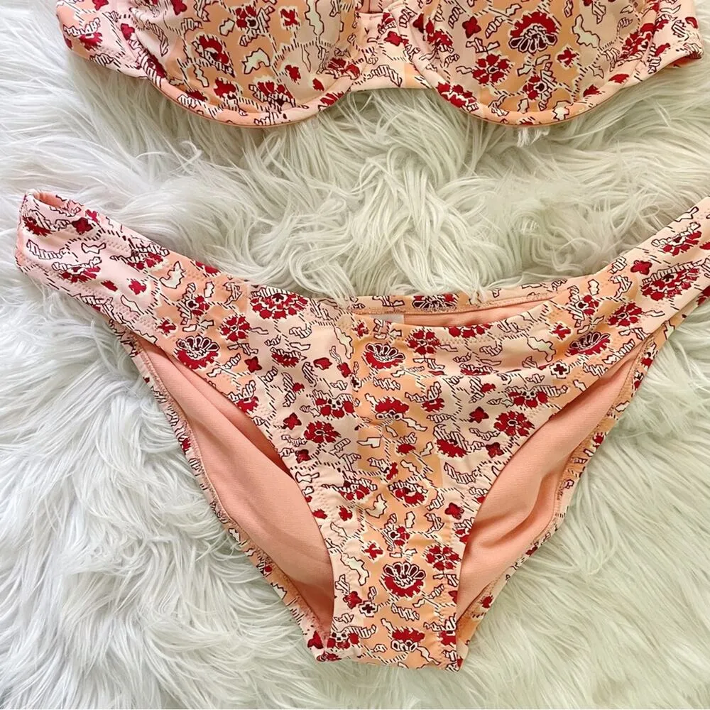 Rhode x Target Whimsical Floral Pink Underwire Bikini Swimsuit Swim women XL new - Image 6