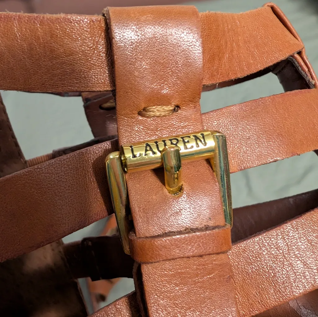 Ralph Lauren Mya Caged Heels W8 Brown - Image 9