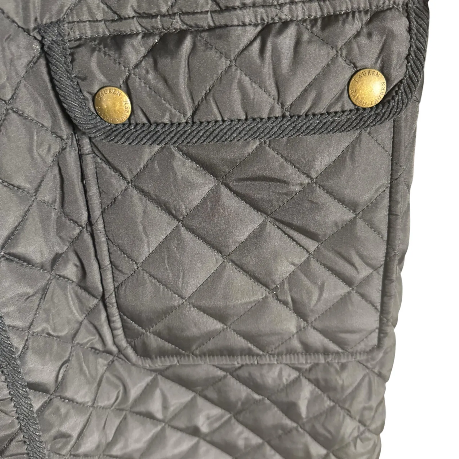Lauren Ralph Lauren Margot Black Diamond Quilted Collared Winter Jacket Size M Size M - Image 5
