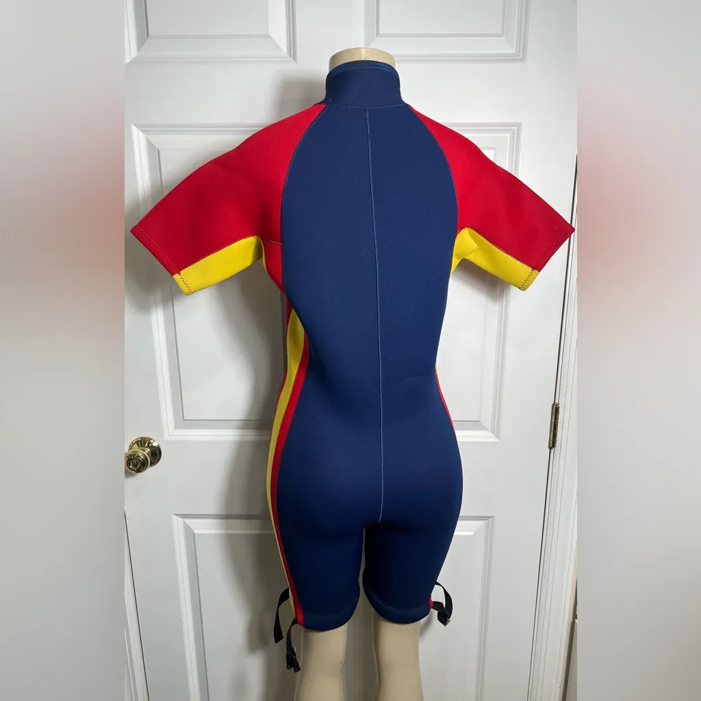 Casad Short Sleeve Front Zip Neoprene Wetsuit Springsuit Water Sports Suit Blue Size L - Image 6