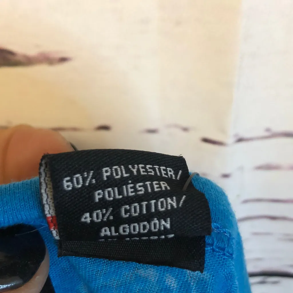 Kersh turquoise blue burnout crew neck tee T Shirt women's‎ size S Small - Image 5