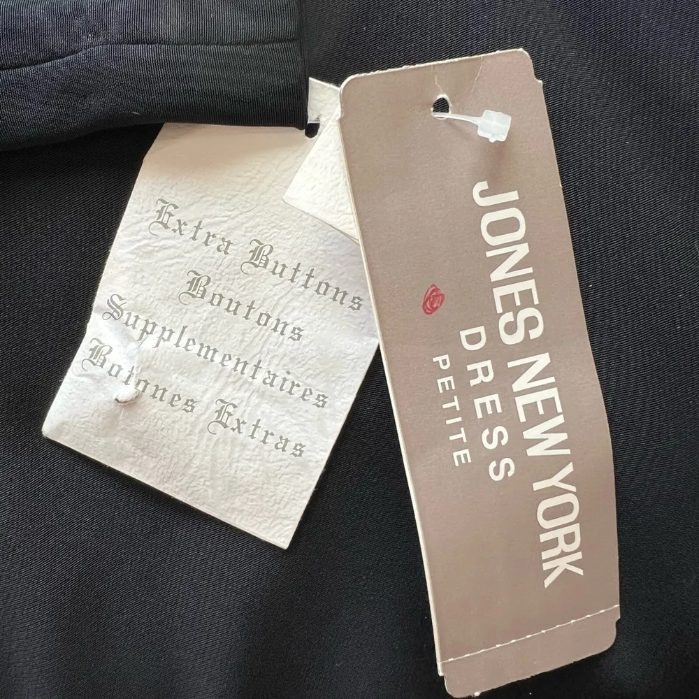 NWT Jones New York Dress Black Long Sleeves Mock Neck SZ 8P Lined Classic Maxi - Image 5