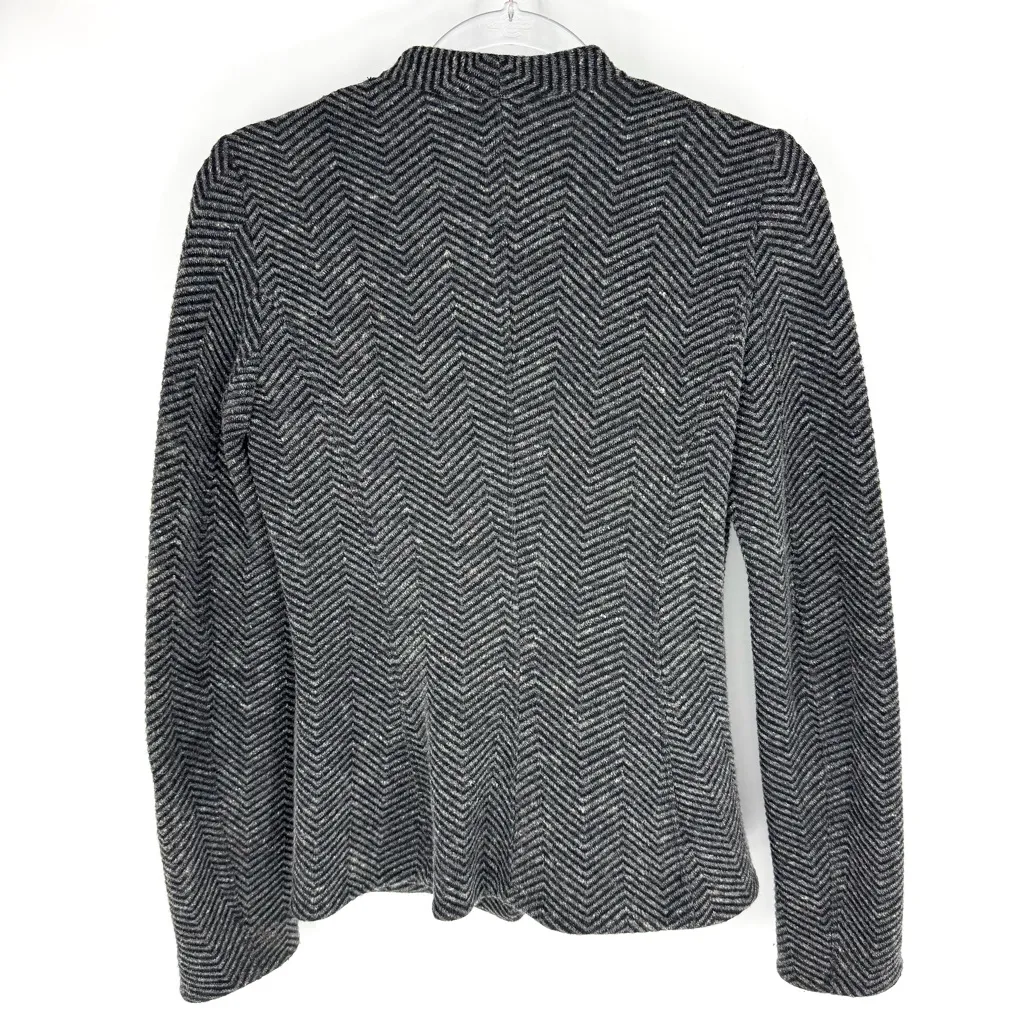 Armani Collezioni Black and Gray Herringbone Blazer Size 4 - Image 5