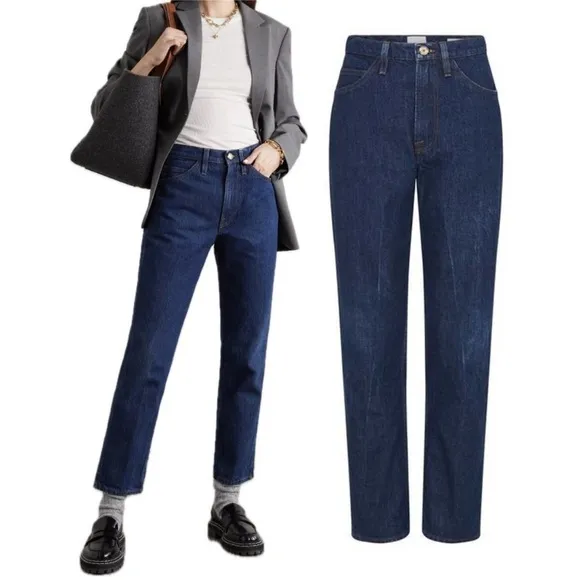 FRAME Le Italien High-Rise Straight Leg Jeans Vintage Blue Wash Size 27 DarkWash - Image 3