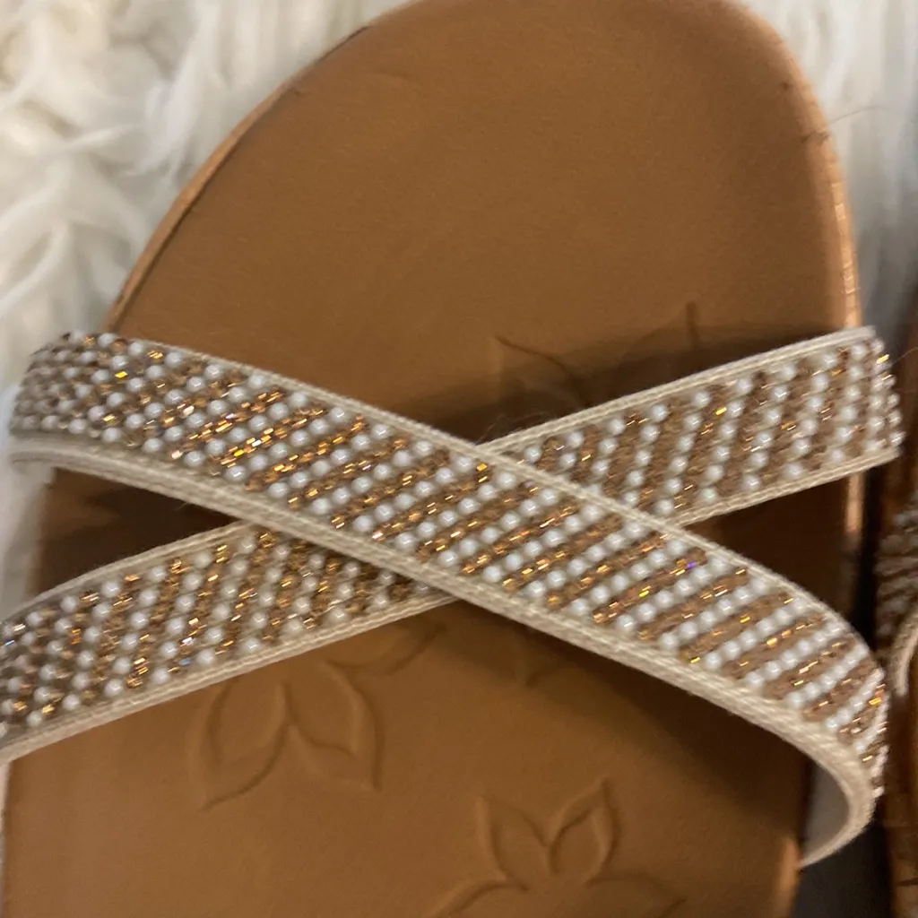 Skechers Women's Cream and Tan Sandals size 11 brand new with tag - Image 15