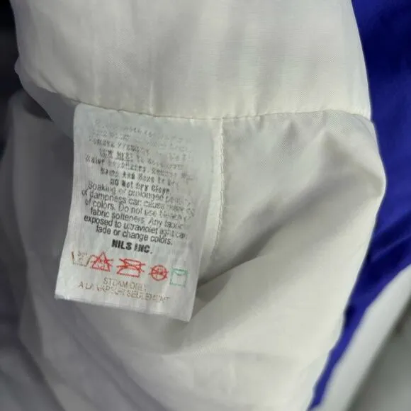 NILS Ski Jacket Size 10 Stowaway Hood‎ Skiwear Zipper Front Bright Slopes Blue - Image 12