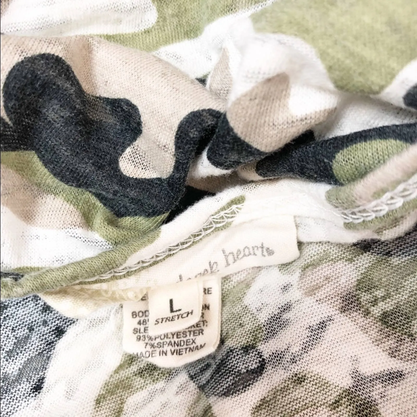 Derek Heart Y2K Vintage Camouflage Top Juniors Large - Image 3