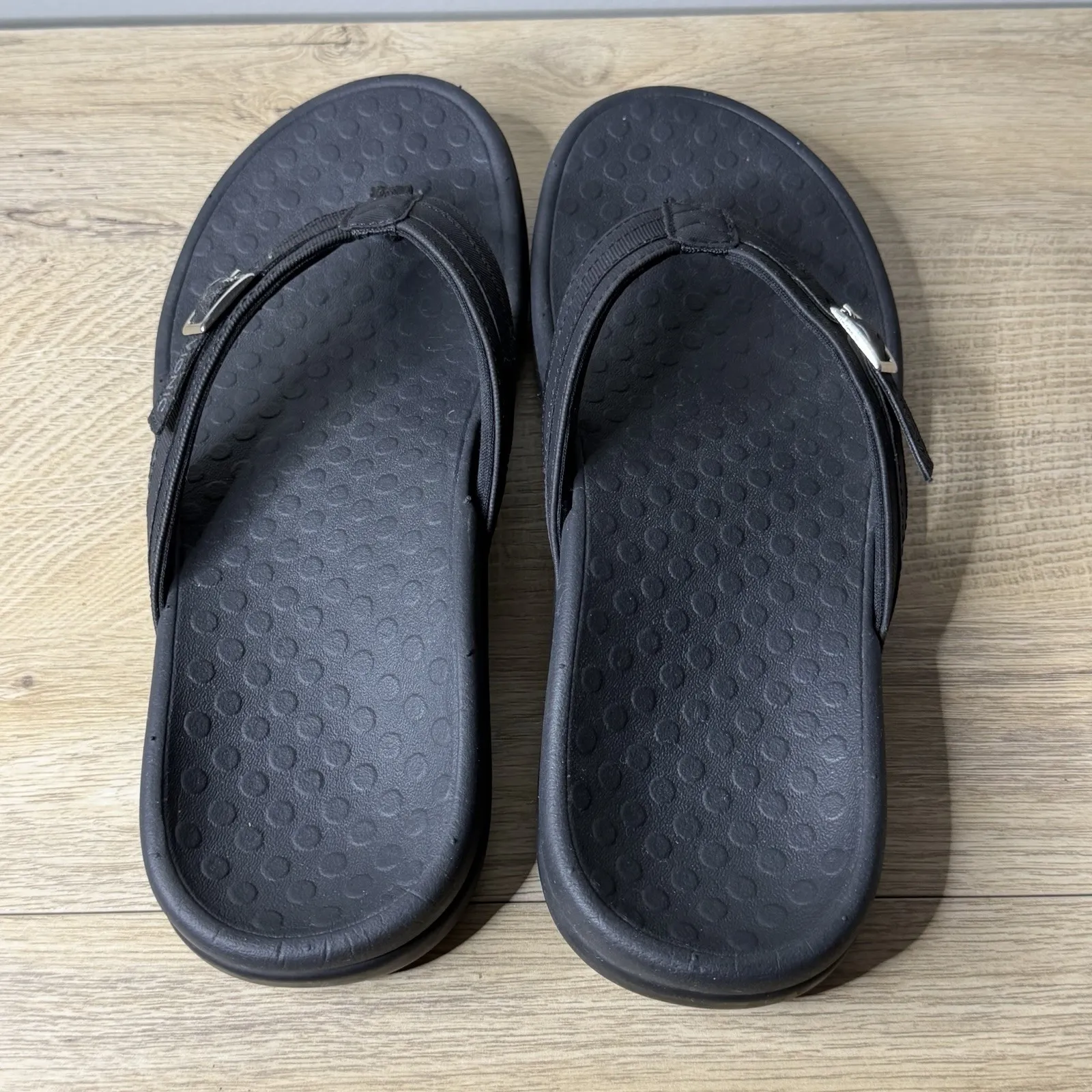 Vionic Patty Women 8 Black Flip Flops Thong Sandals Arch Support Comfort Buckle - Image 9