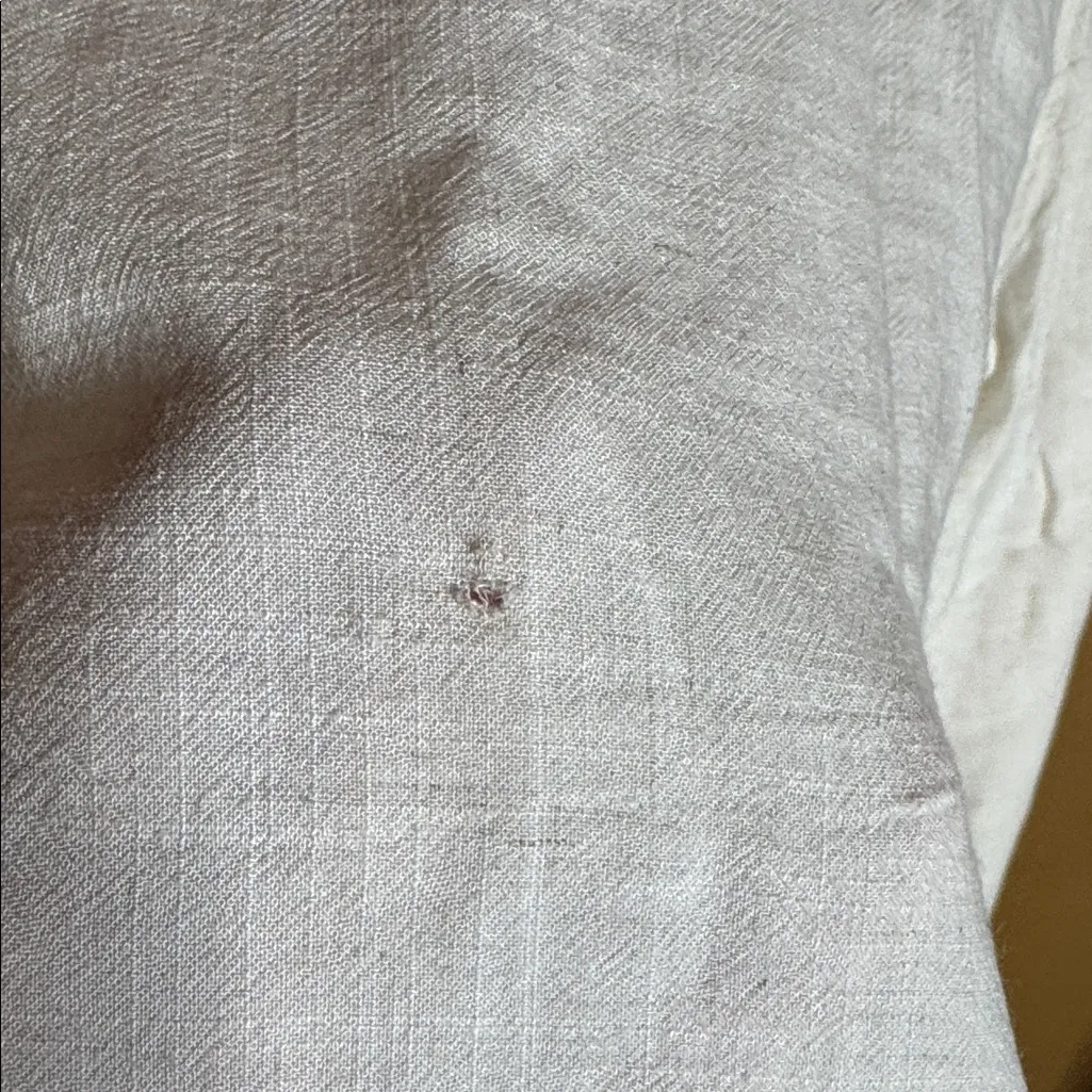 NWT THML Embroidered Boho Peasant Top Natural White Size Large | Linen Blend - Image 12