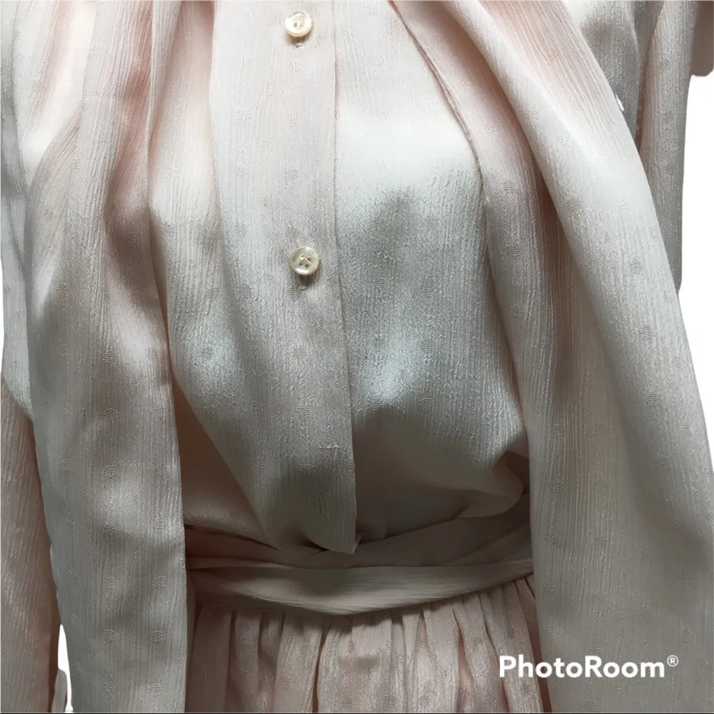 Vintage Breckenridge Pink Tie Blouse and Skirt Set Size 8 - Image 8