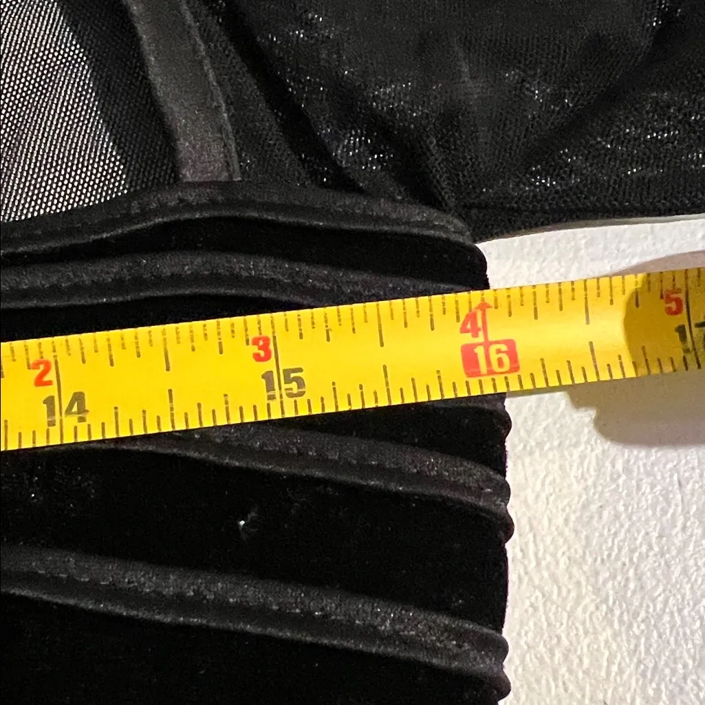 Vintage Tadashi velvet mesh sheer corset style size L - Image 10