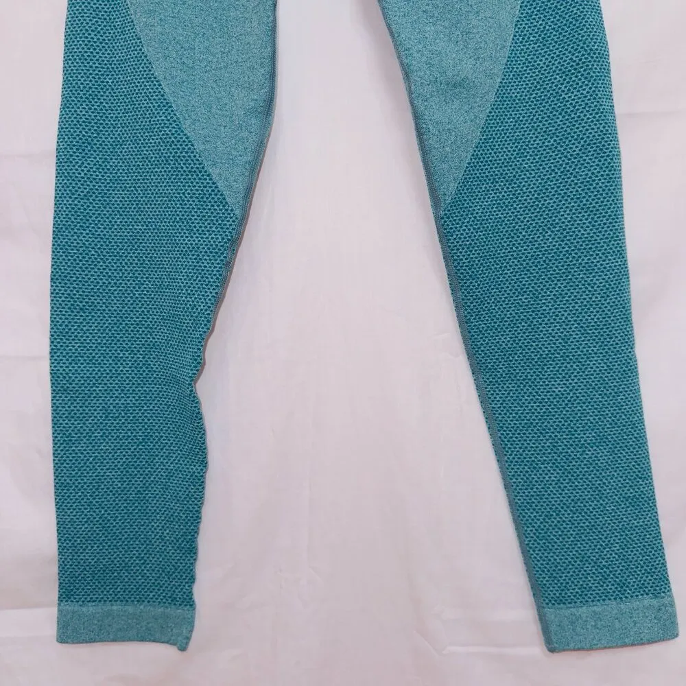 Amazon Branded Blue Full Belly Panel Athletic Seamless Maternity Leggings - Image 3