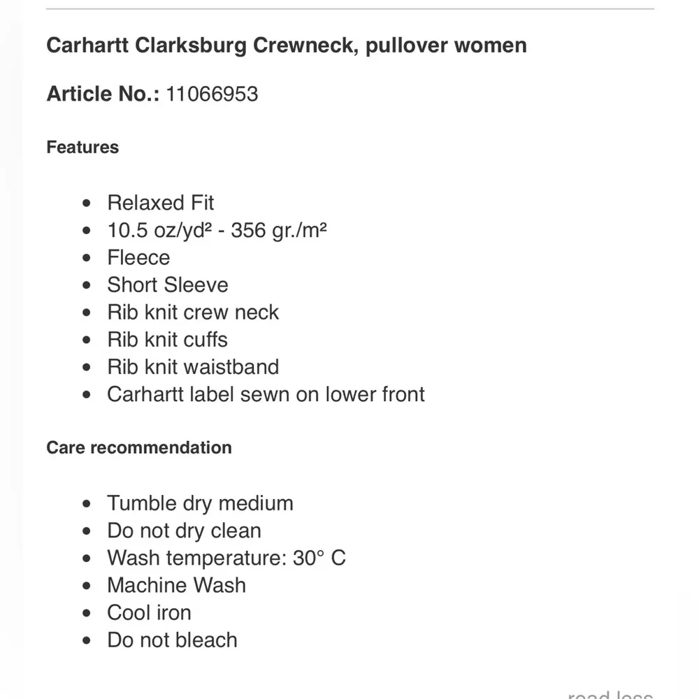 Carhartt Clarksburg Crewneck Pullover Sweatshirt size XS Black Gray - Image 8