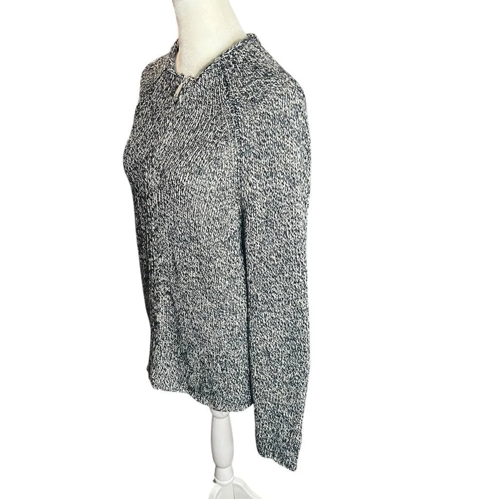 Weekend Max Mara Marled Knit Zip Front Cardigan Jacket Italy S Black - Image 4