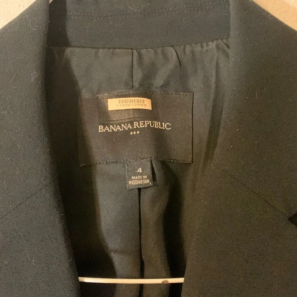 Banana Republic womens size 4 small black blazer double button business casual - Image 2