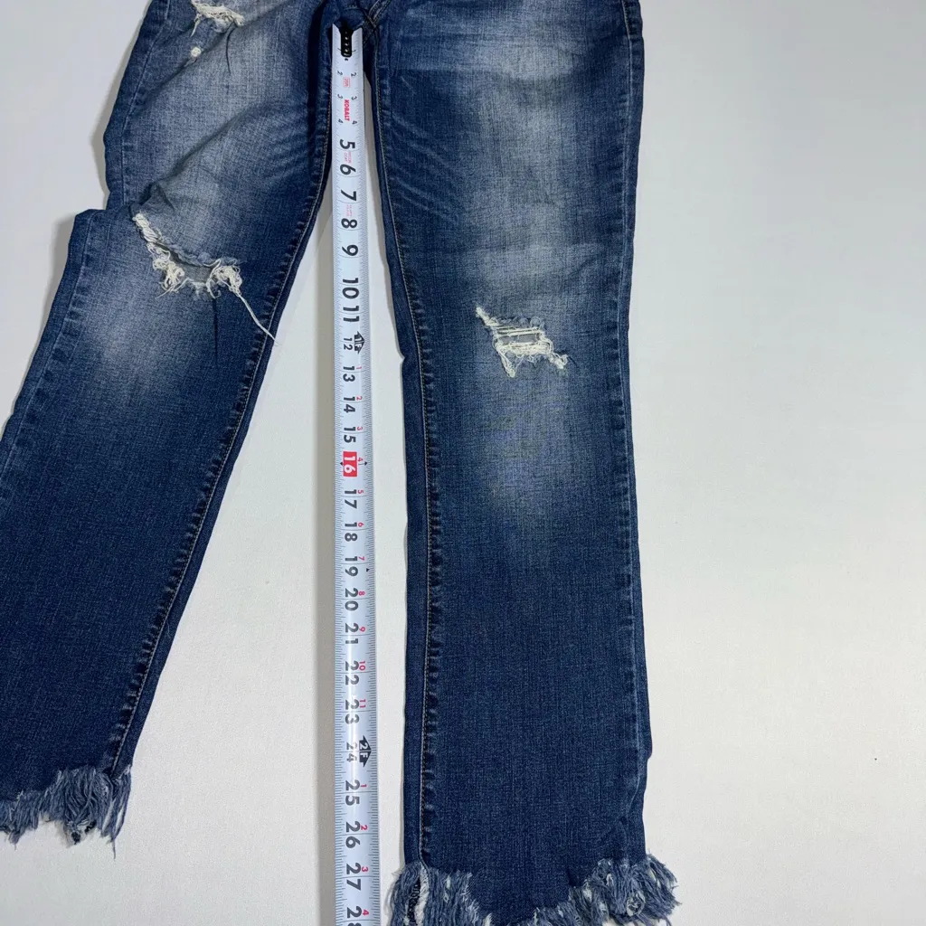 KanCan Fringed Hem Jeans 25 Blue - Image 4