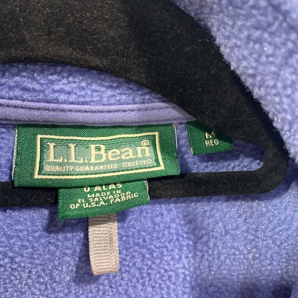 L.L. Bean Women's Blue Purple Fleece Zip Up Fleece Jacket Sz M Size M - Image 2