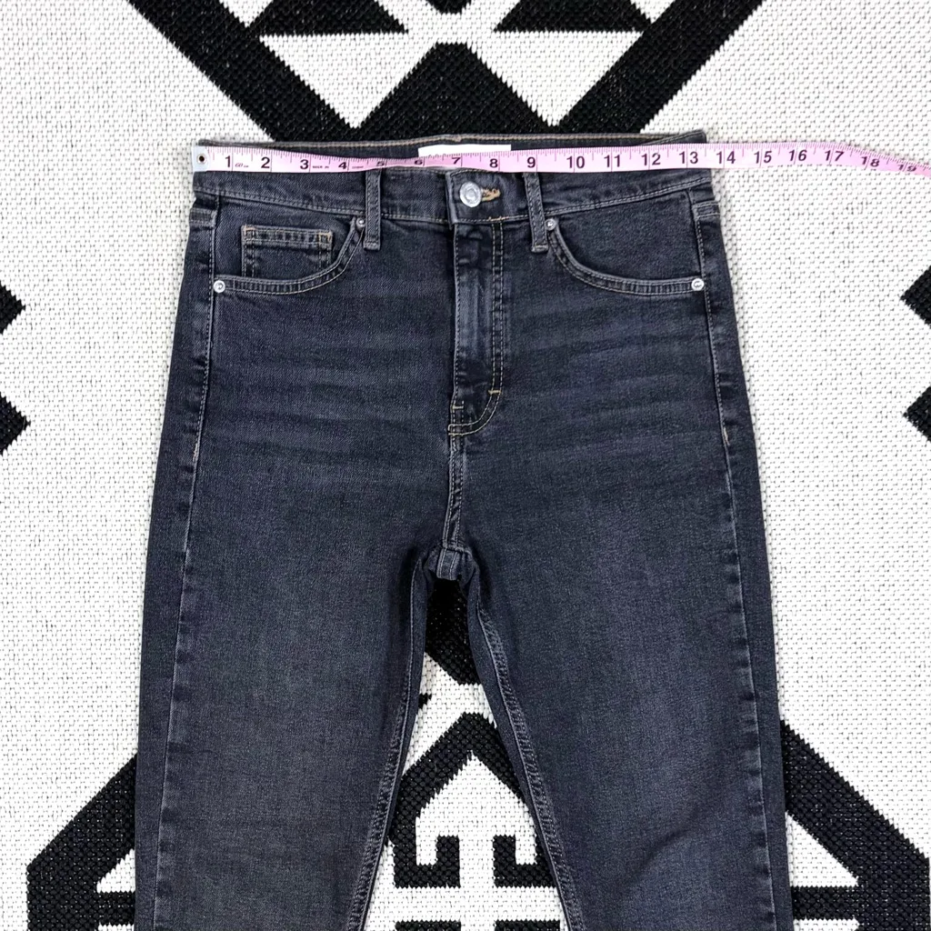 Topshop Jamie High Waist Ripped Hem Skinny Jeans Size 28 - Image 4