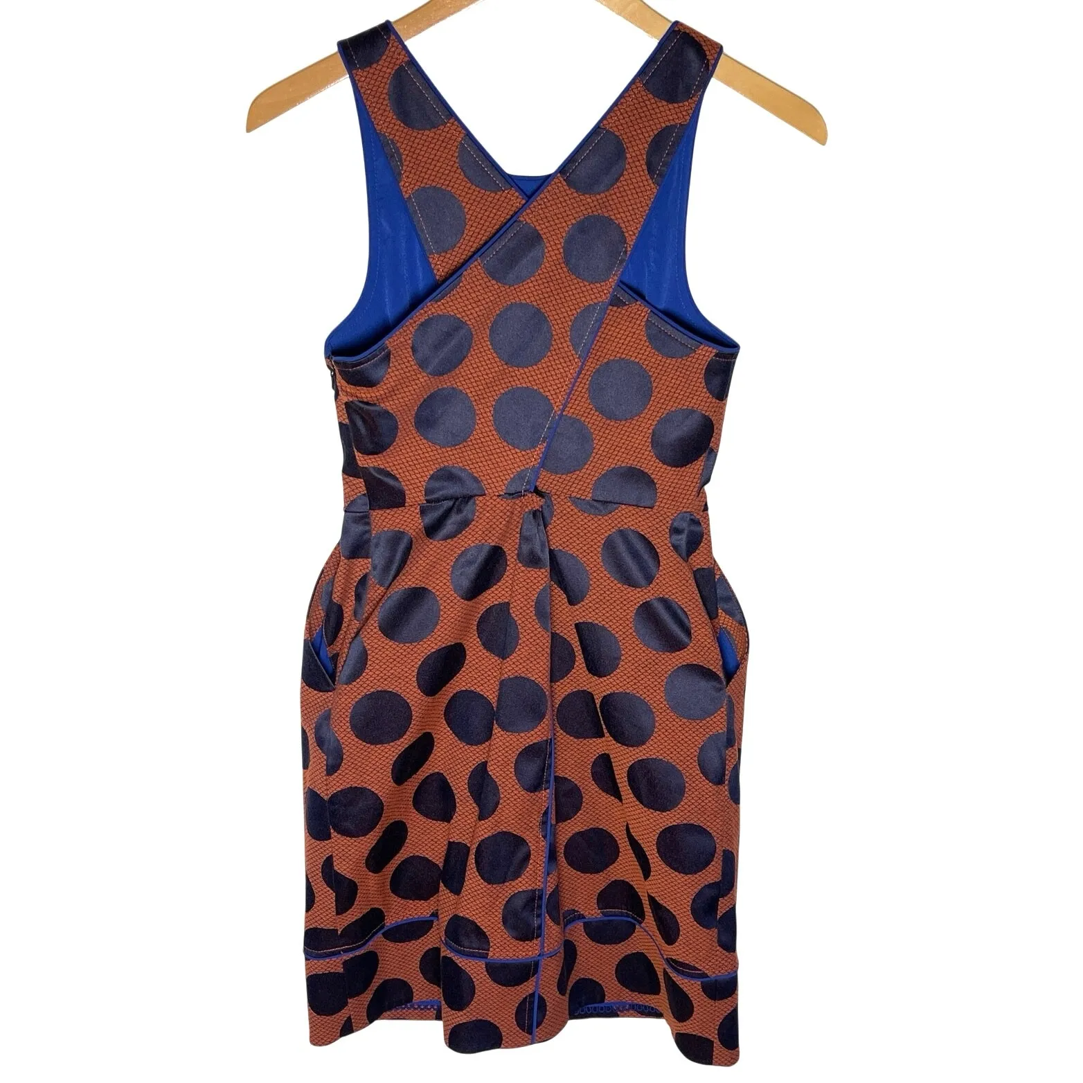 ANTHROPOLOGIE MAEVE Women’s Rokin Blue Polka Dot Crisscross Back Dress - Image 6