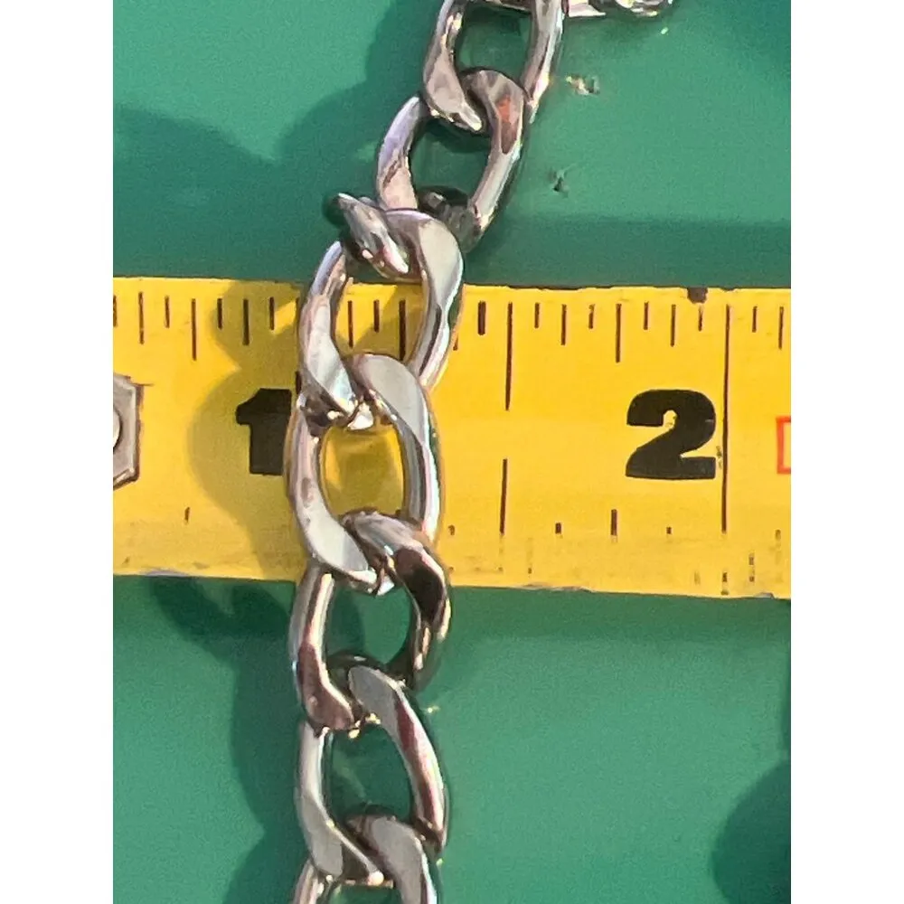 Silver Tone Purse Flat Chain Strap Replacement Handle 50" Long 3/8" Wide - Image 4