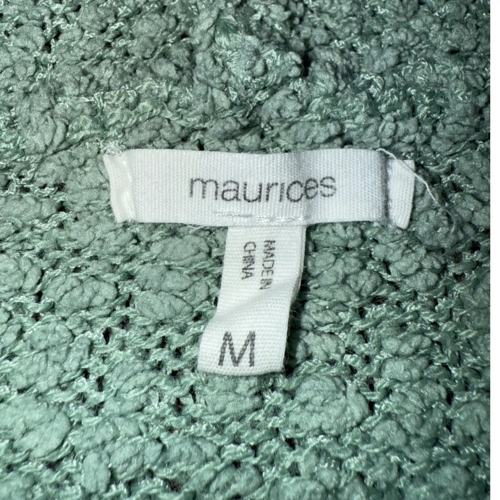 Maurices Light Green‎ Textured V Neck Hoodie Sweater Size M - Image 6