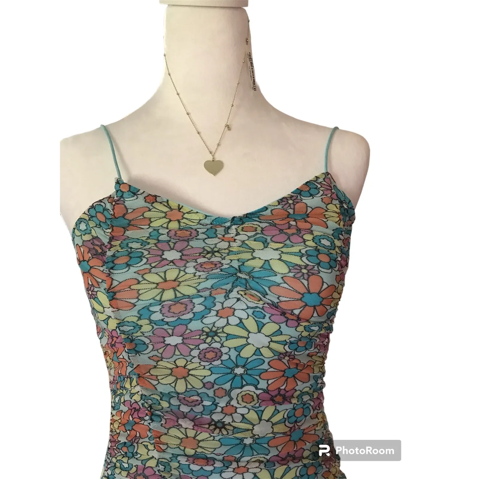 No Boundaries New Junior's‎ Small Floral Mesh Dress - Image 6