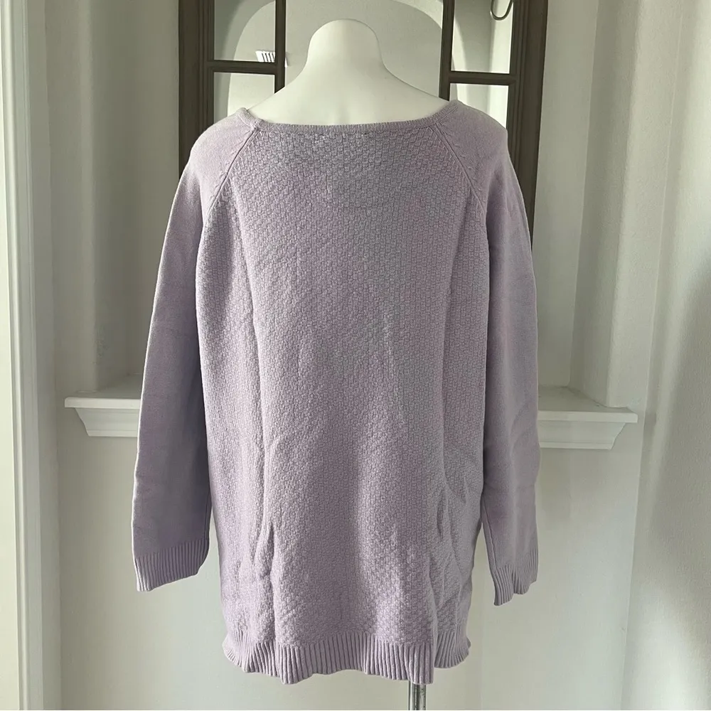 Red Crewneck Sweater Misty Lavender Pullover Plus Size XXL New with Tag Purple - Image 4