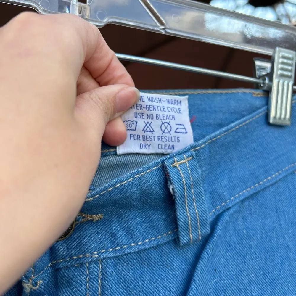 Vintage 1970s 70s La Disco flare bell bottom high waisted Jeans 28’ retro NEW - Image 9