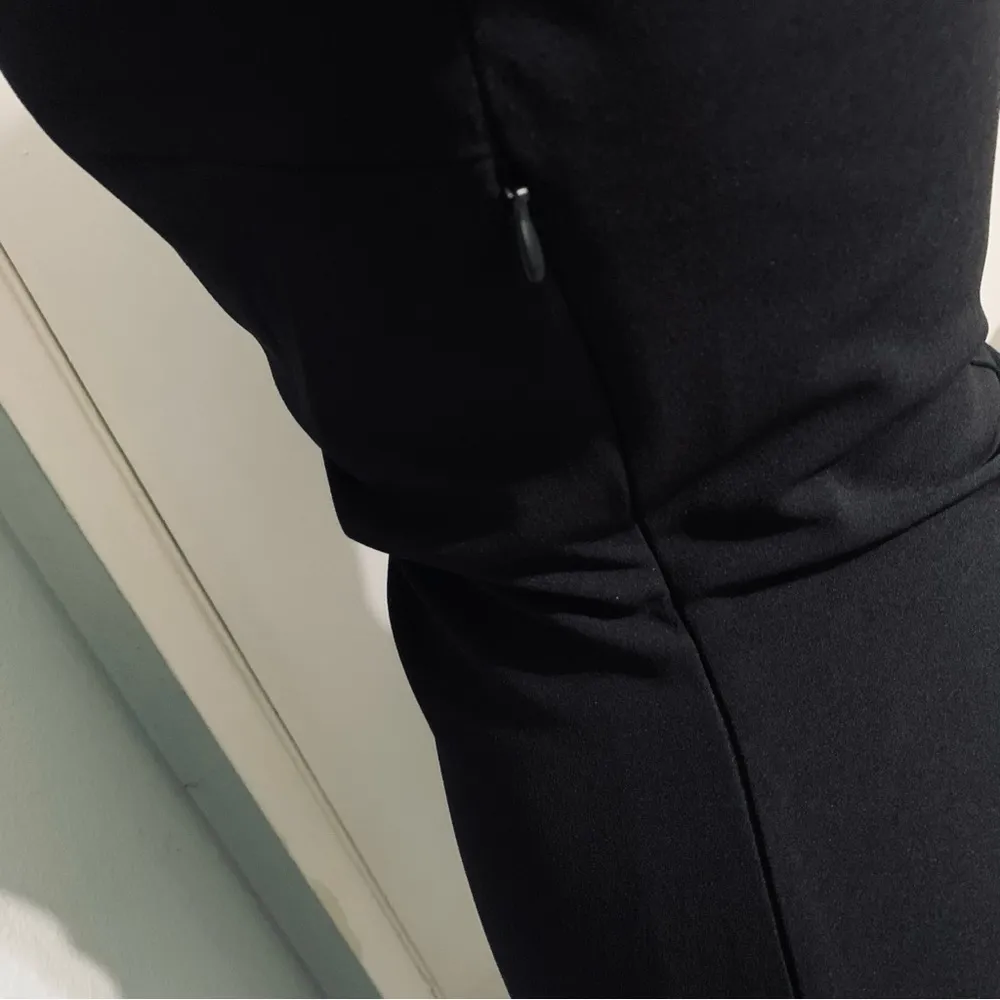 Zara Blogger’s Favorite Black Asymmetric Neck Midi Slit Draped Dress Size M - Image 11