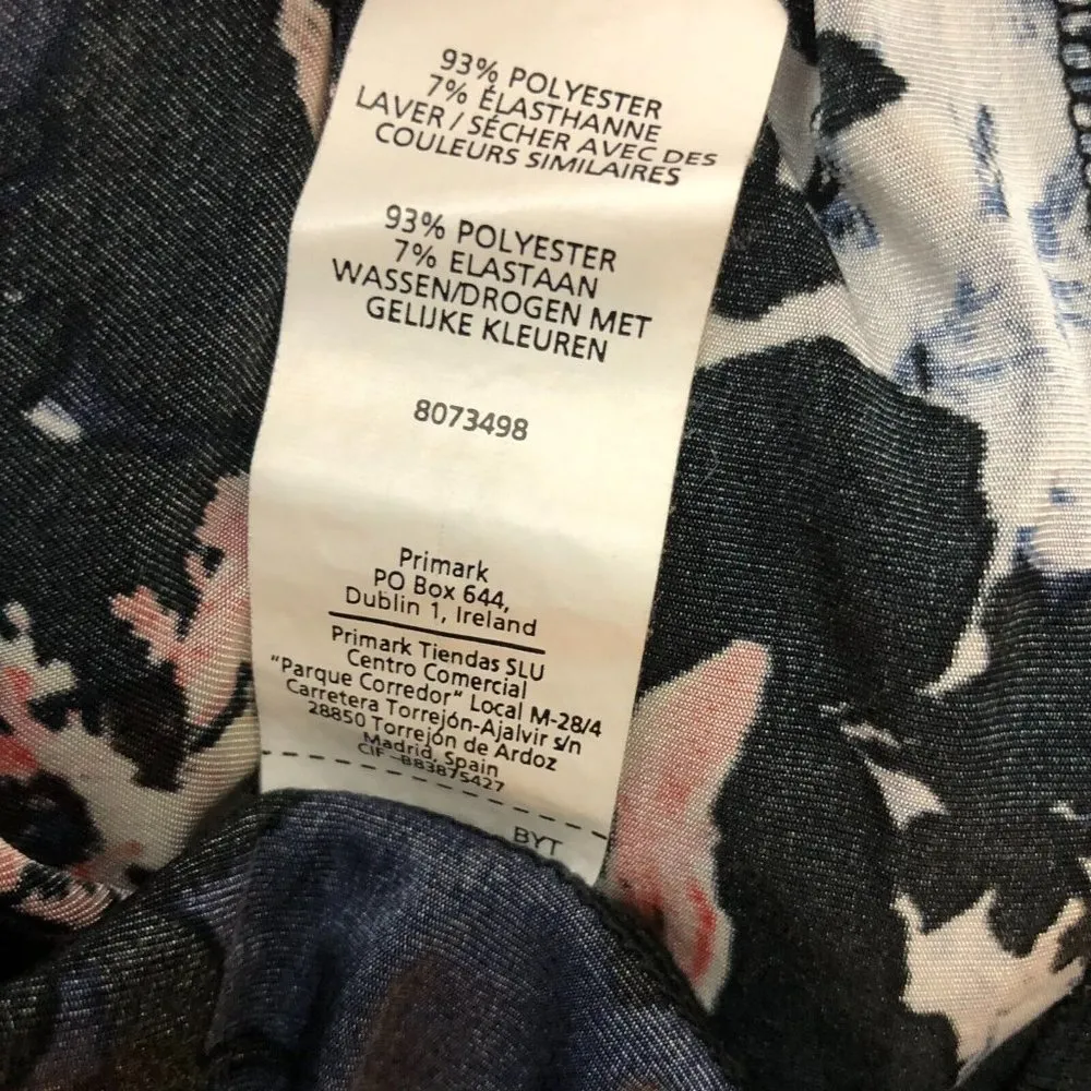 Atmosphere Shift Dress 3/4 Sleeve Scoop Neck Floral Stretch Navy Blue US Size 4 - Image 4