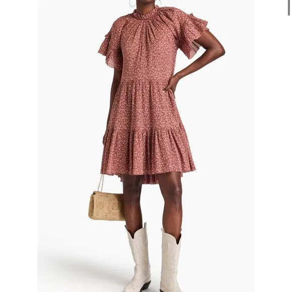 ULLA‎ JOHNSON Doris Dress Clay Flowy Dress Bohemian Size 4 - Image 5