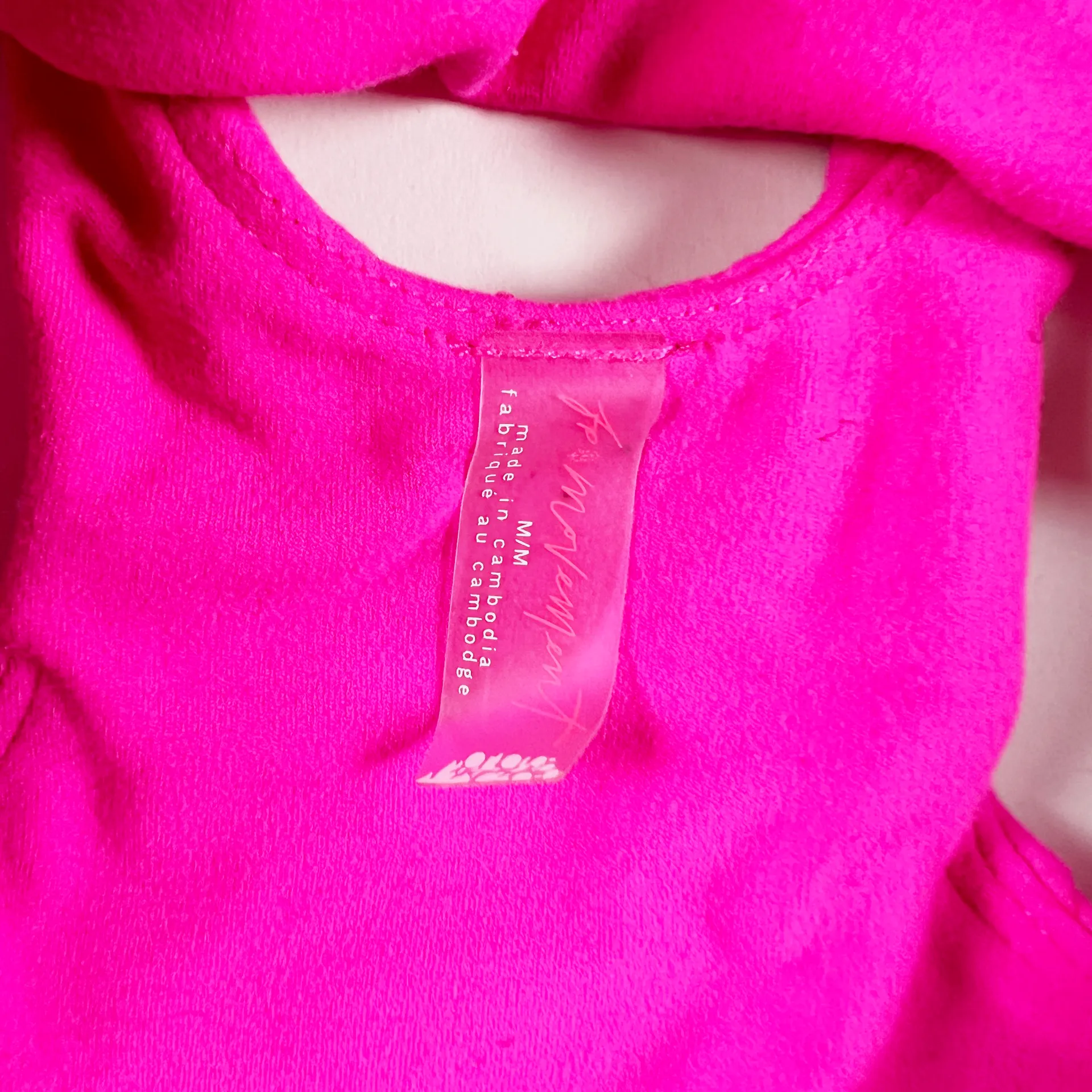 Free People FP Movement Never Better Square Neck Athletic Sports Bra Hot Pink M - Image 2