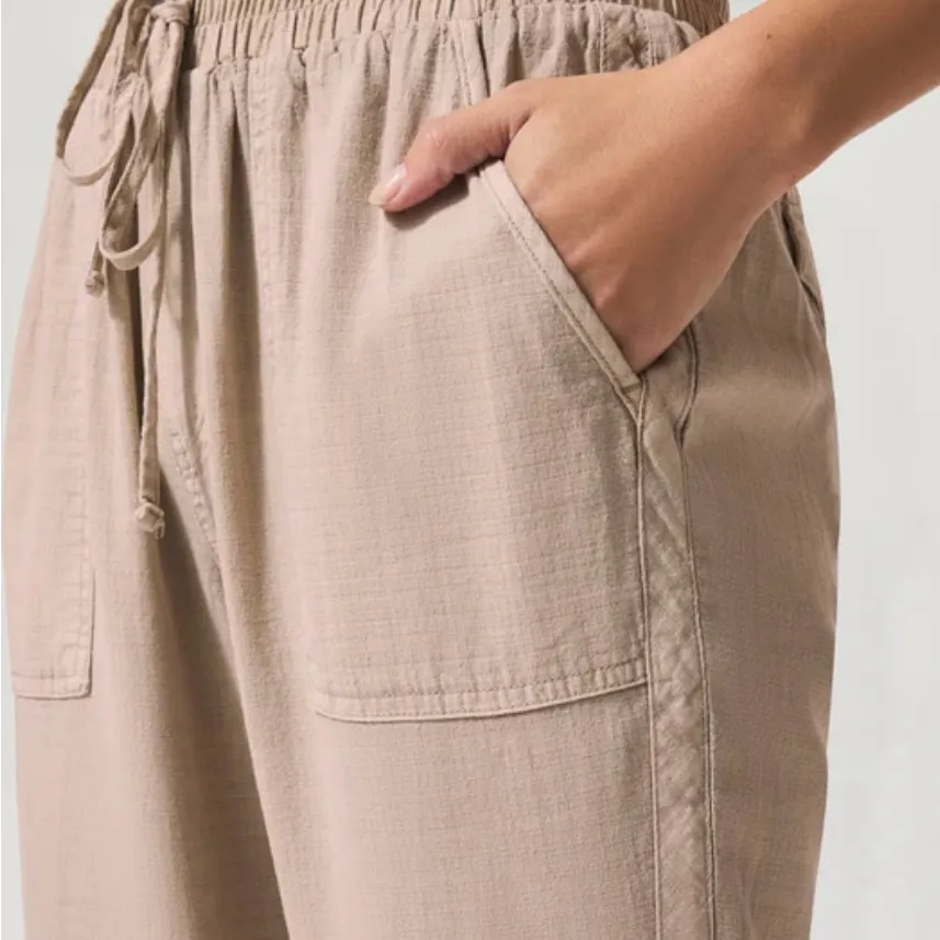 Carly Jean Los Angeles Cream and Tan Joggers - Image 3