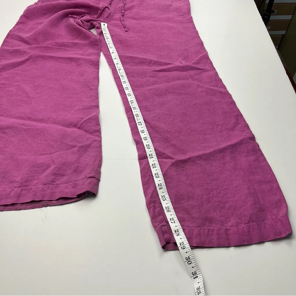 Nation LTD 100% Linen Pink Pants Women Size Small Coastal Pull-on Pockets *FLAW - Image 8