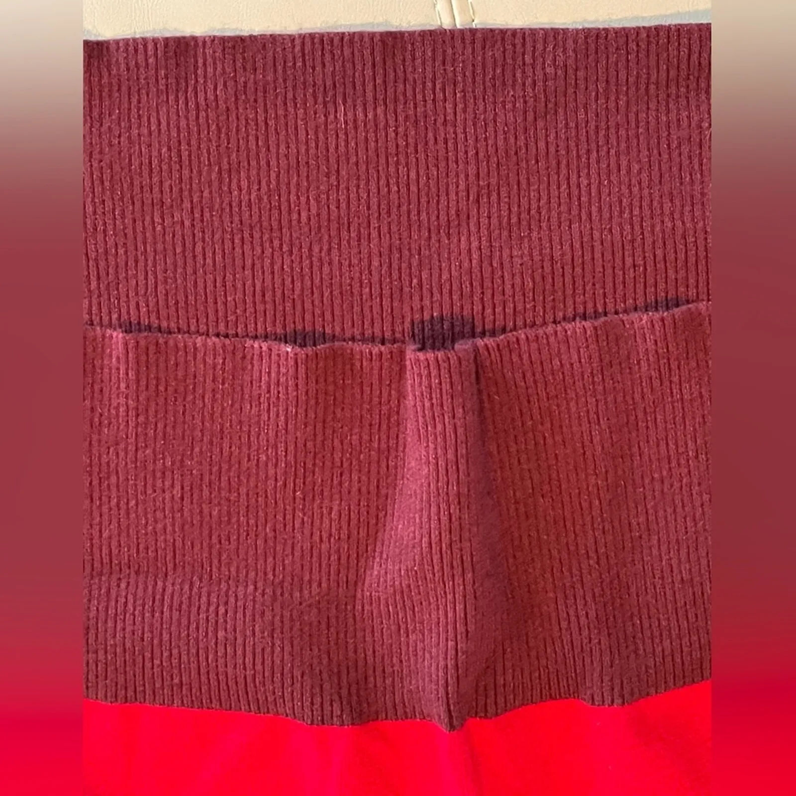 Adyson Parker Red Colorblocked Cowlneck Sweater Size Medium NWT - Image 4