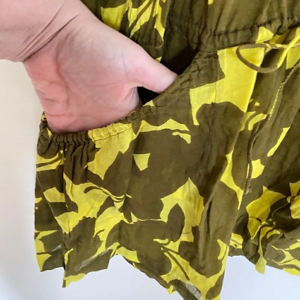 French Connection Printed Drawstring Waist Mini Shirt Dress Size 10 - Image 2