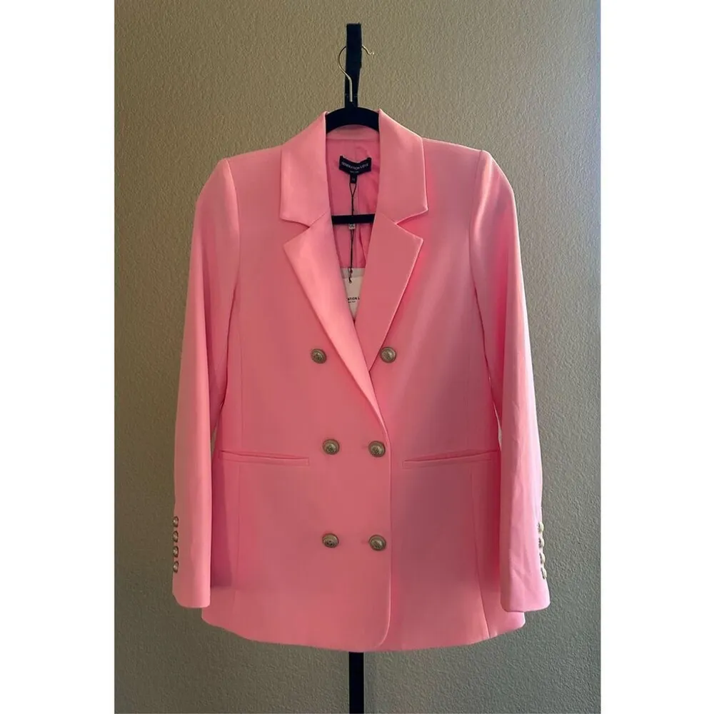 Generation Love Leighton Double-Breasted Crepe Blazer in Cotton Candy Size XS - Image 4