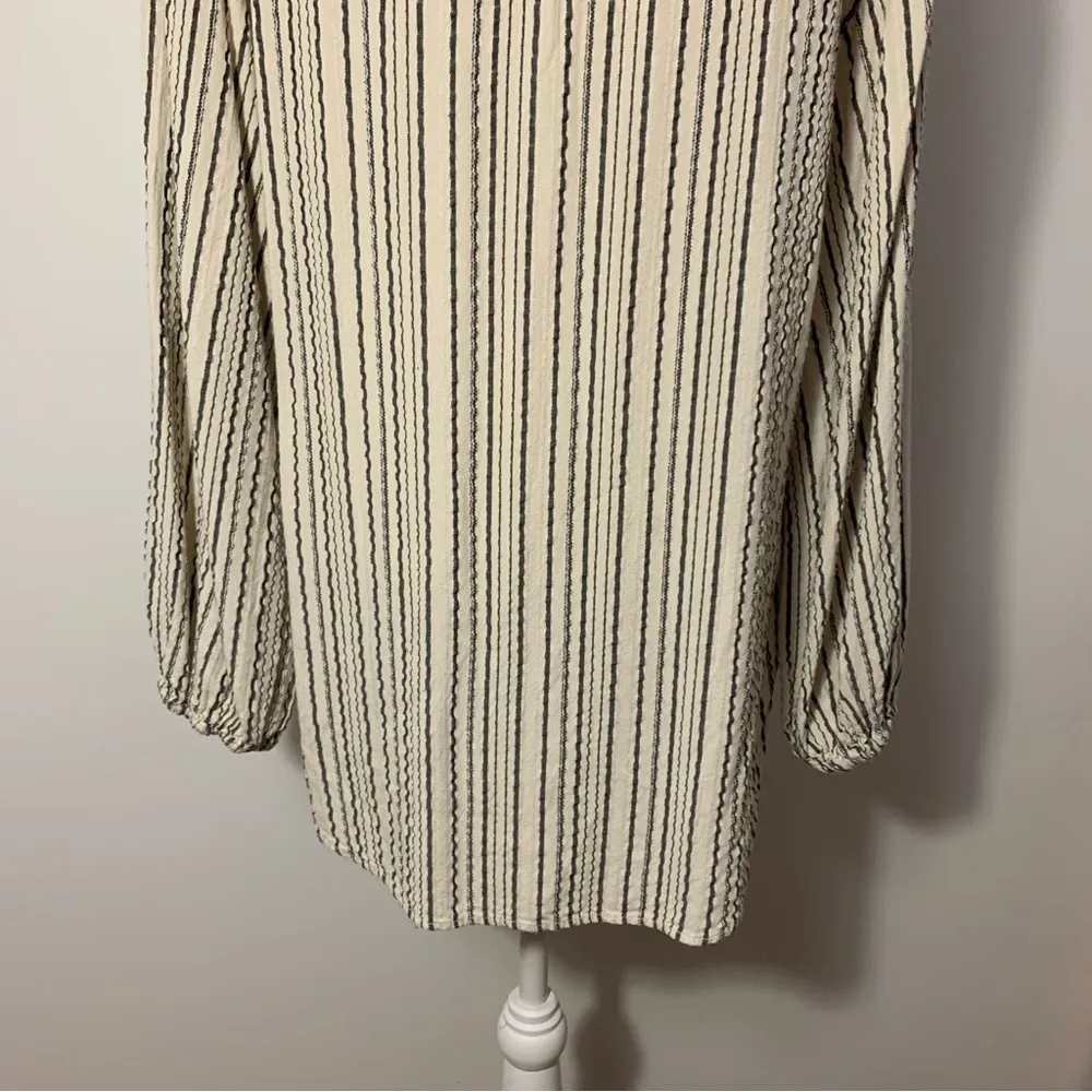 Free People Striped Balloon Sleeve Hi-Low Blouse Size S - Image 10