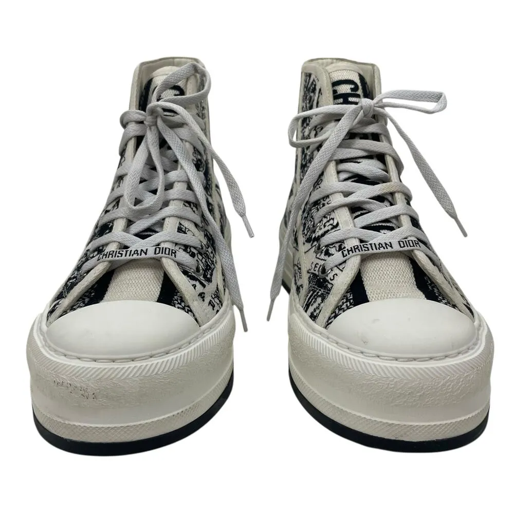 Christian Dior Walk'n'Dior Platform High Top Sneaker Plan de Paris Size 38 - Image 4