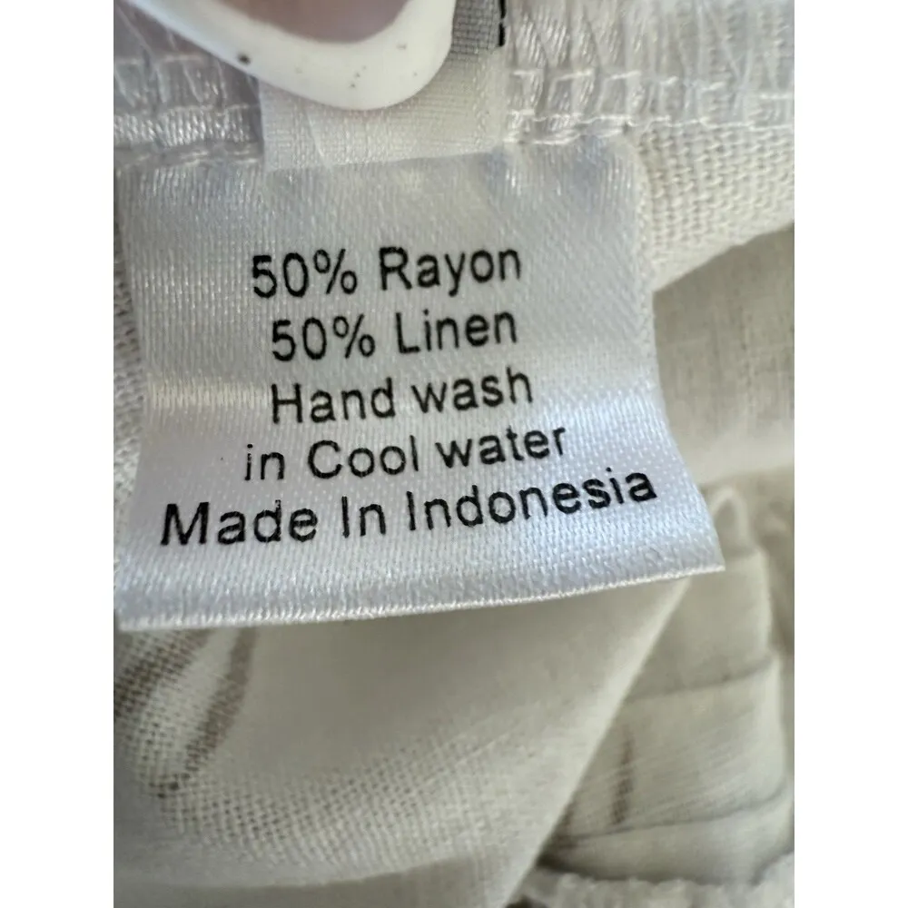 Sole‎ Linen long skirt traditional belt white boho chic rayon contemporary XS - Image 10