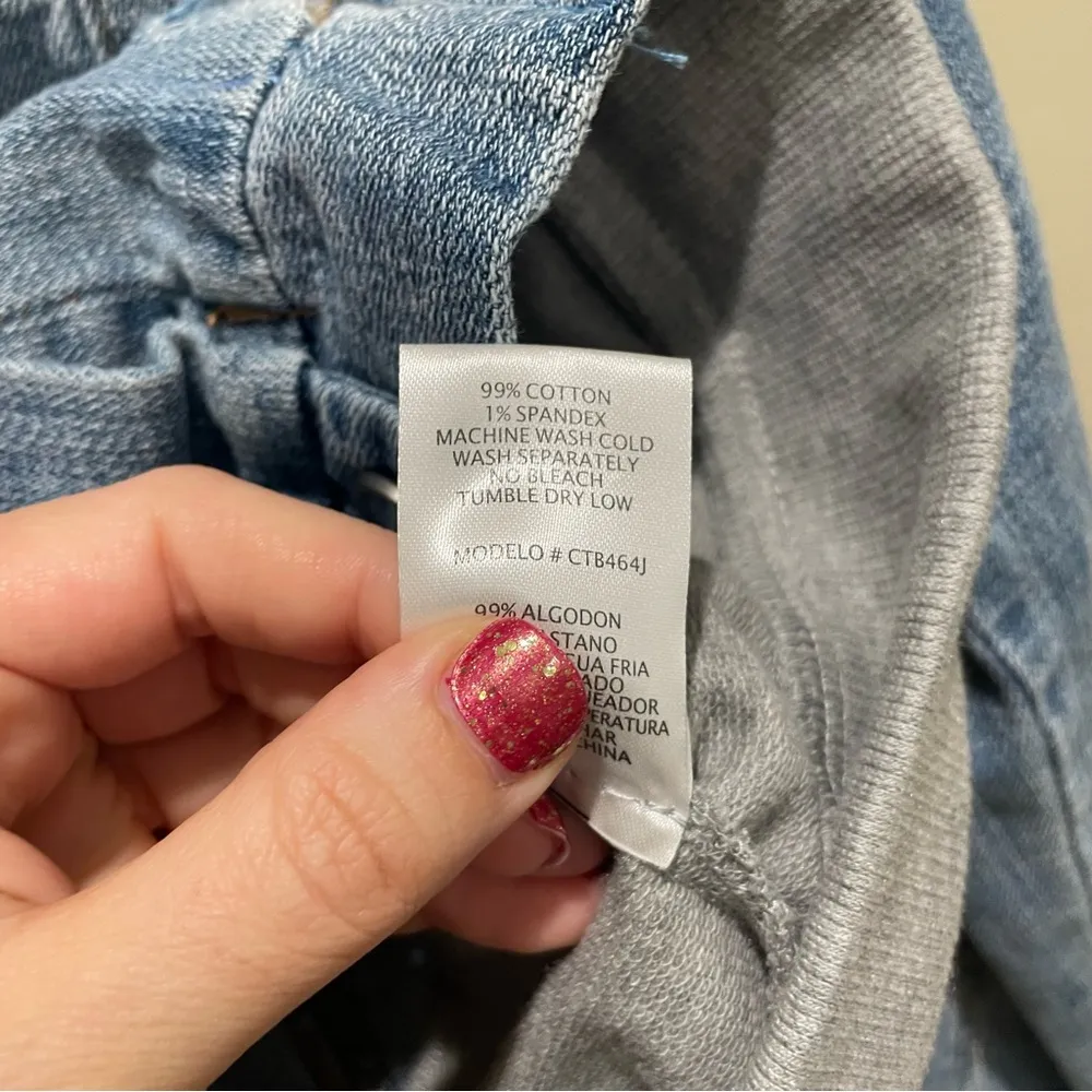 Black Label C’est Toi Distressed Denim Jacket Sweatshirt  Blue Grey Size Small - Image 8