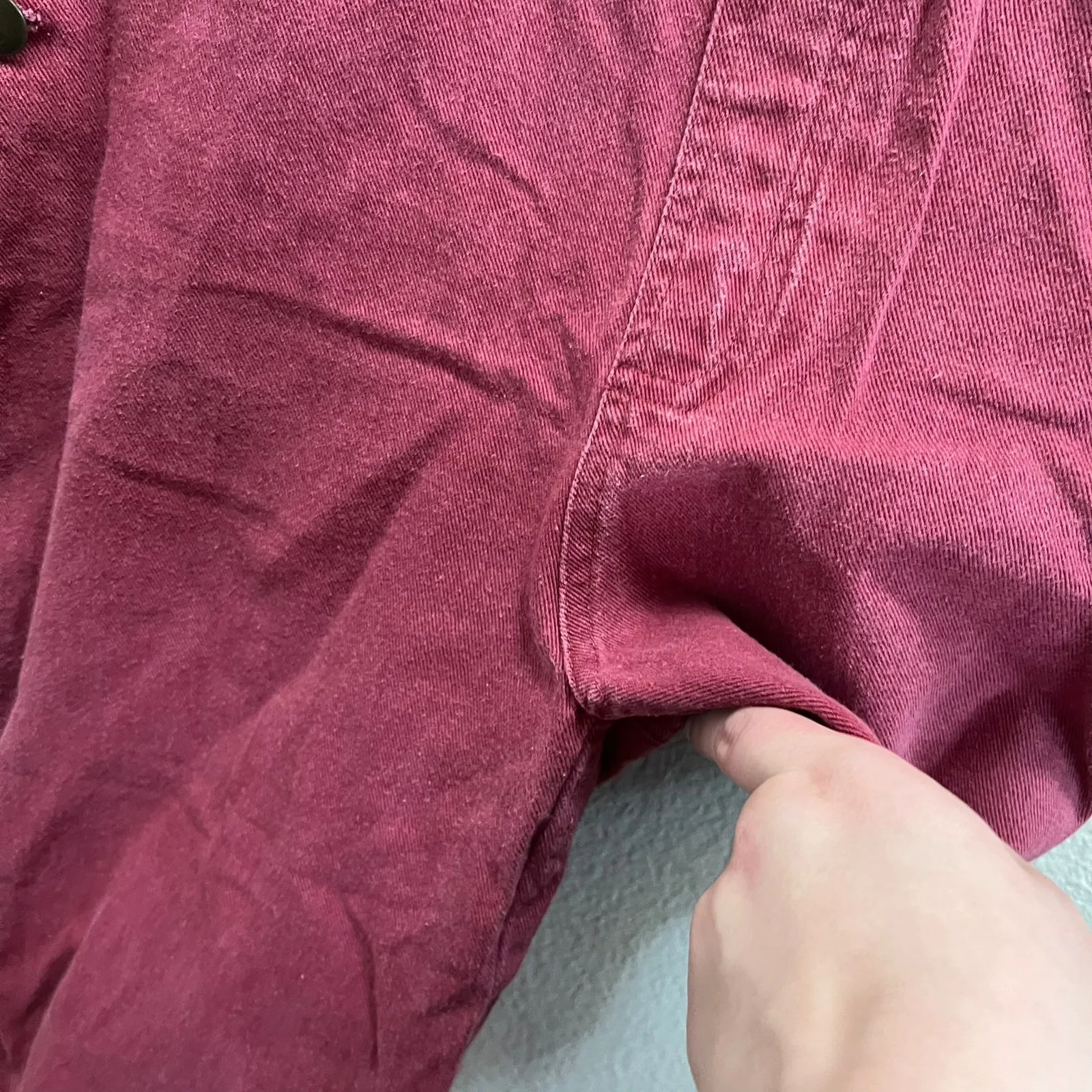 Forever 21 Dark Red Maroon Denim Overalls Size Medium Jeans Fall Size Medium - Image 5