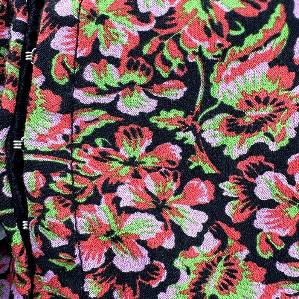 ZARA Floral Crop Top Corset Lined Strapless Tube Hook & Eye Multicolor XS - Image 3